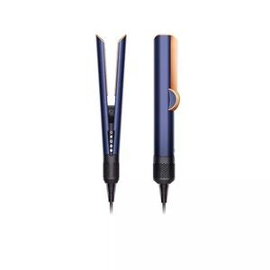 Navy Blue Ceramic Hair Straightener with Rose Gold Accents